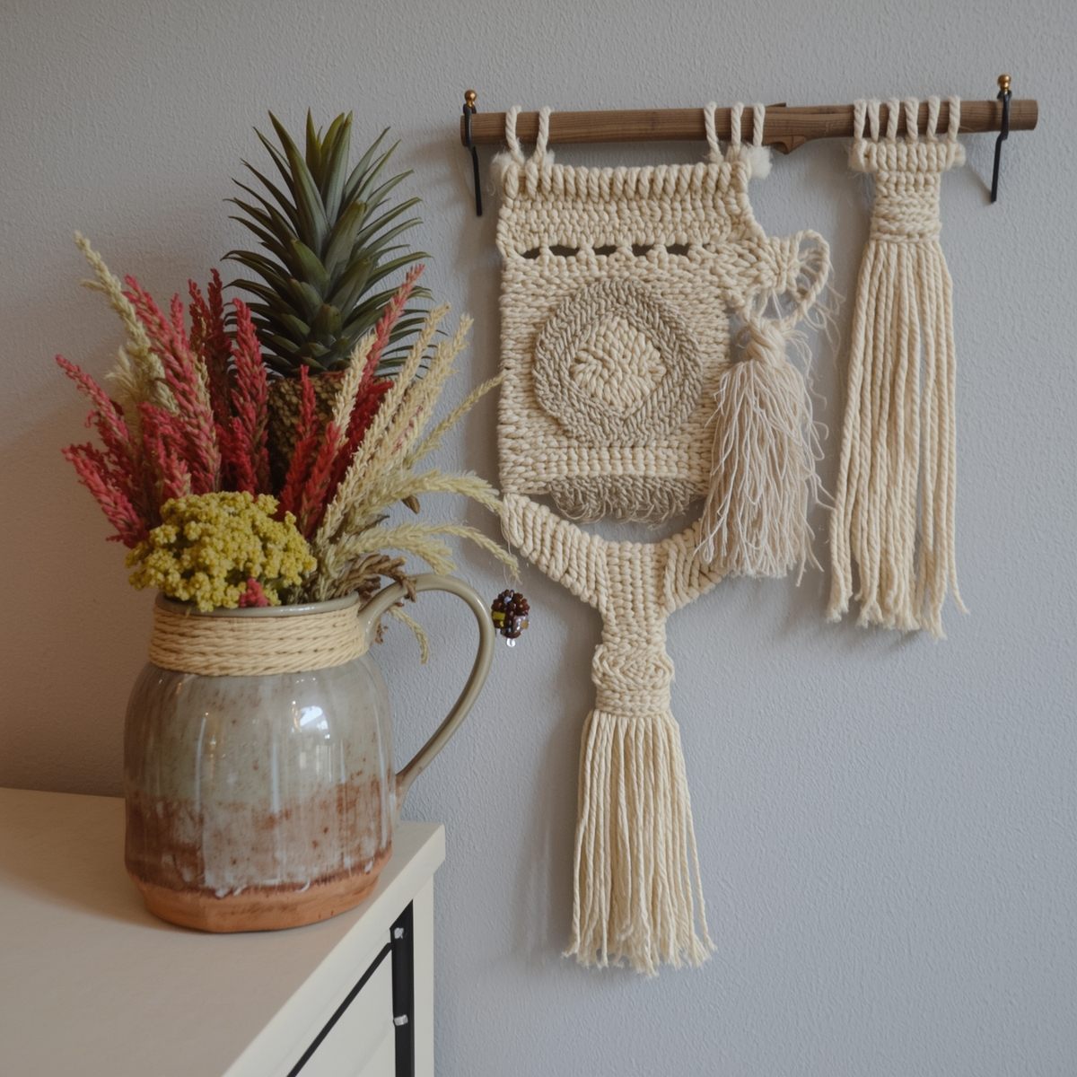 Wooden candle holder with carved details